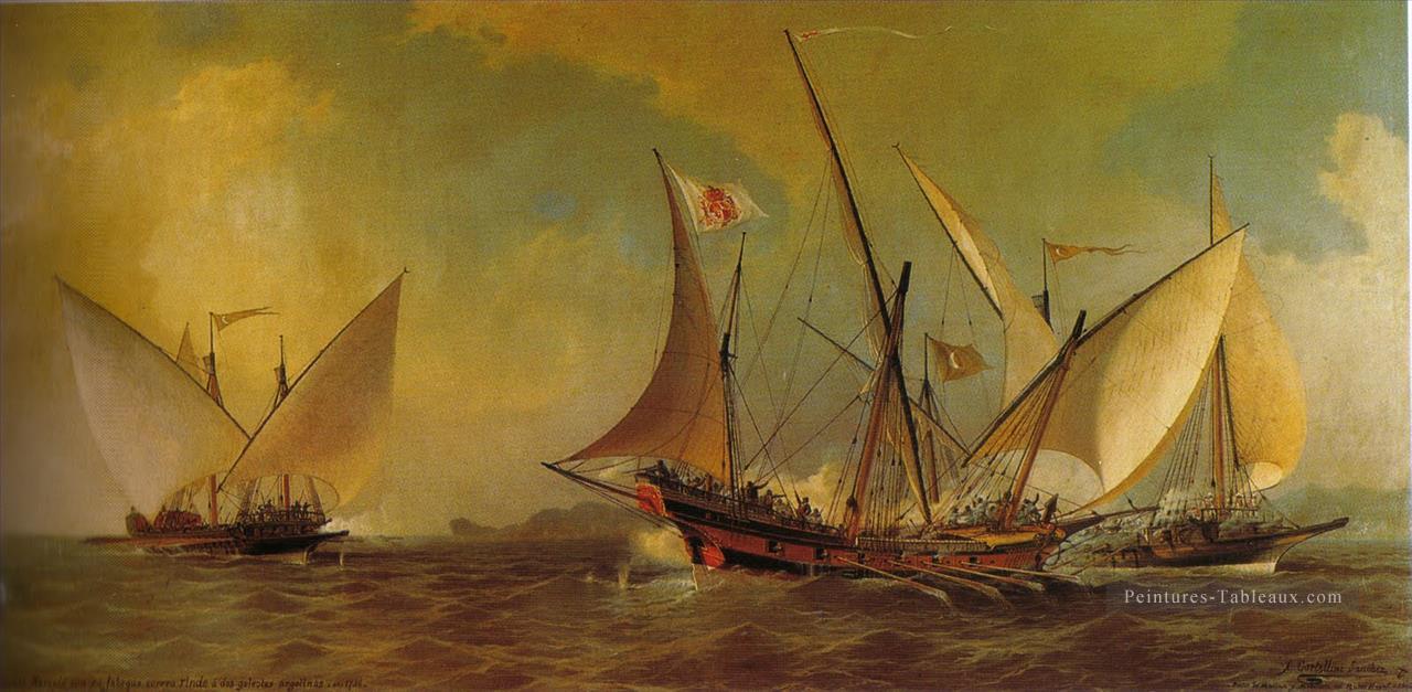 Antonio barcelo 1738 Batailles navale Peintures à l'huile
